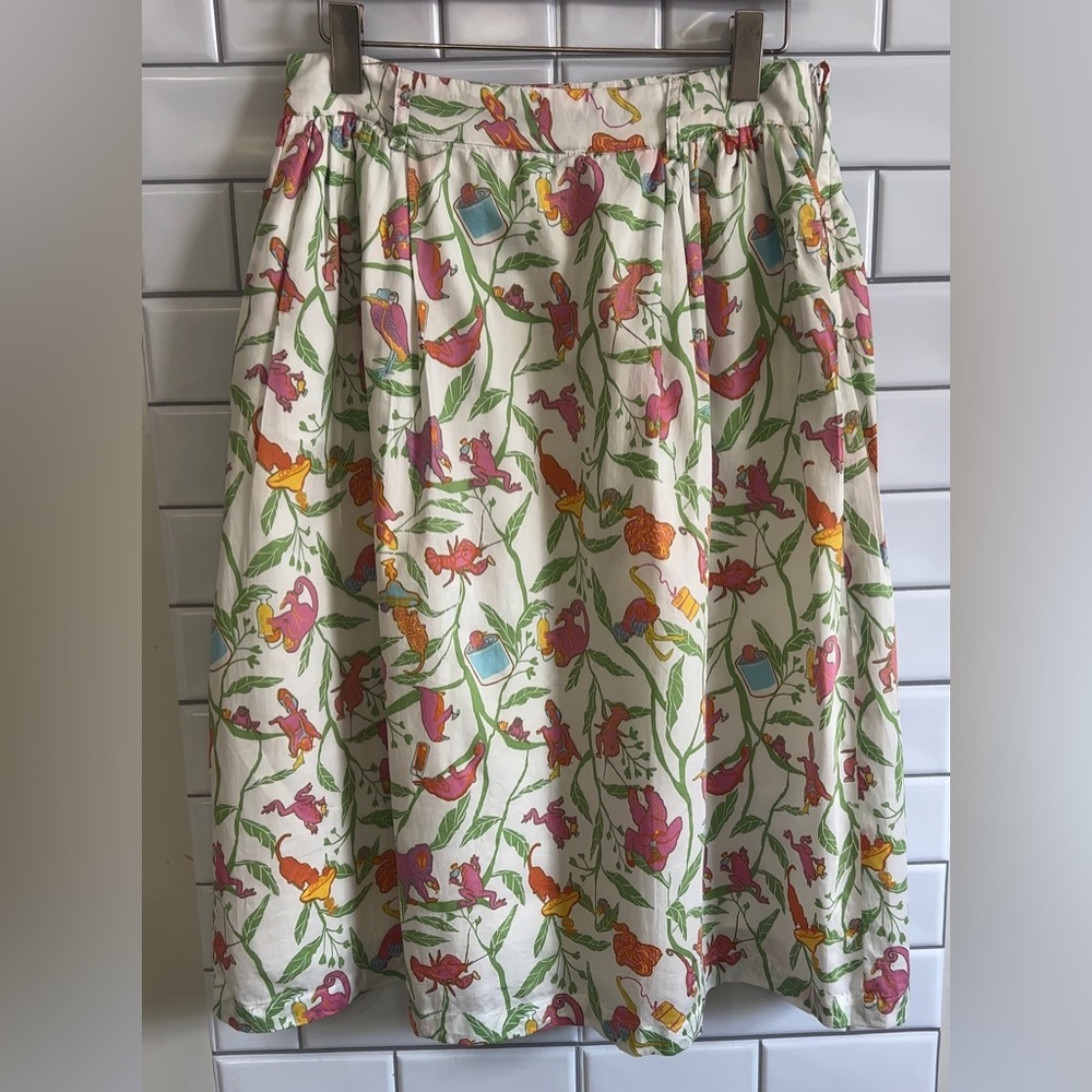 Modcloth A-Line Pink and Green /Skirt Resort Wear
